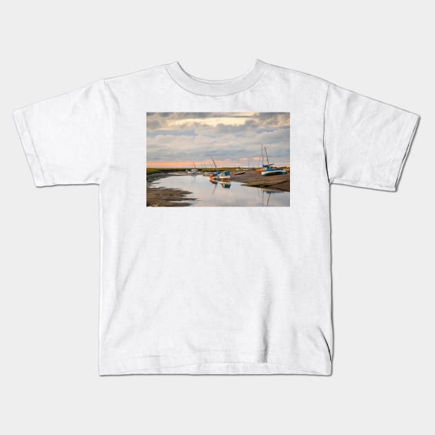 Evening Light over the River Glaven at Blakeney Kids T-Shirt by GrahamPrentice